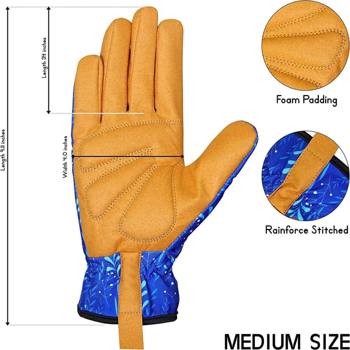 Women’s Leather Gardening Gloves – Padded Palm & Protective